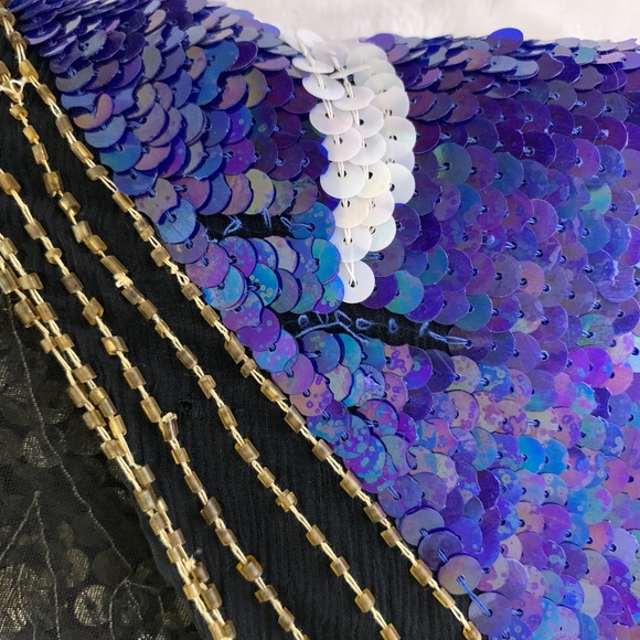 Vintage Pure Silk Sequin Butterfly Top - Picture 7 of 8